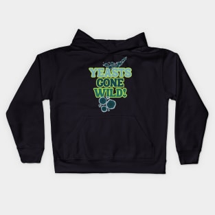 Yeasts Gone Wild! Groovy Blue Green Style Kids Hoodie